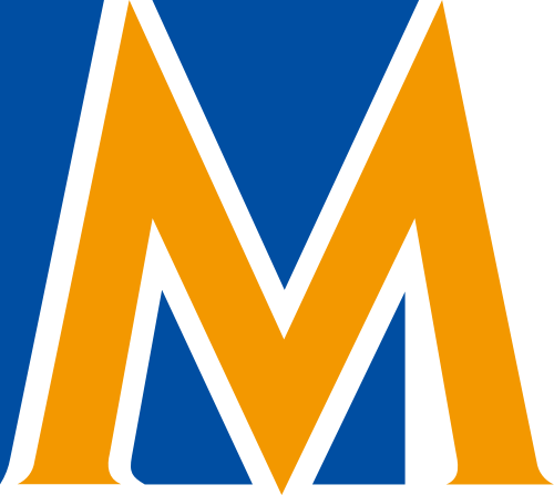 藍色橙色字母M矢量logo圖標 logo png